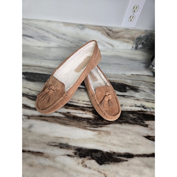 Jack Rogers Melnick Tassel Suede Moccasin Loafers Sherpa Lining Size 8.5B Narrow - Picture 9 of 14